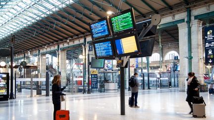 Des voyageurs à la gare du Nord, à Paris, le 13 novembre 2022. (ALEXANDRA BREZNAY / HANS LUCAS / AFP)