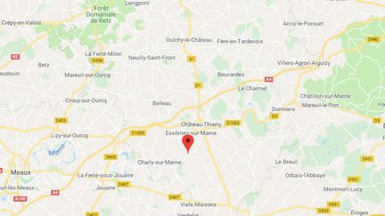 La commune de&nbsp;Chézy-sur-Marne près de&nbsp;Château-Thierry.&nbsp; (GOOGLE MAPS / FRANCETV INFO)