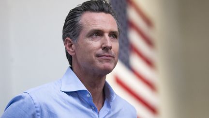 Le gouverneur de Californie, Gavin Newsom, à Modesto (Etats-Unis), le 5 novembre 2018. (ALEX EDELMAN / GETTY IMAGES NORTH AMERICA)