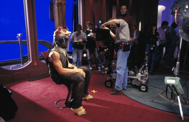 Tournage de "Star Wars Episode I (The Phantom Manace)" en 1999, par George Lucas.
 (Archives du 7eme Art / Photo12)