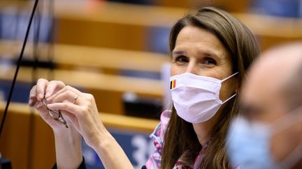 Sophie Wilmès, la ministre des Affaires étrangères belge, à Bruxelles, le 2 octobre 2020. (CHRISTOPHE LICOPPE / BELGA / AFP)