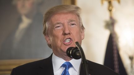 Donald Trump lors d'une allocution depuis la Maison Blanche, à Washington (Etats-Unis), le 6 décembre 2017. (SAUL LOEB / AFP)