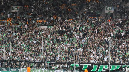 Des supporters de&nbsp;Saint-Etienne, dans les tribunes du stade&nbsp;Geoffroy-Guichard, le 2 octobre 2010. (MOURAD ALLILI / CITIZENSIDE / AFP)