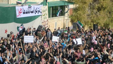 Une manifestation anti-Bachar Al-Assad le 5 f&eacute;vrier 2012 &agrave;&nbsp;Marat al-Numan, dans le nord de la Syrie. (AJ/KR)