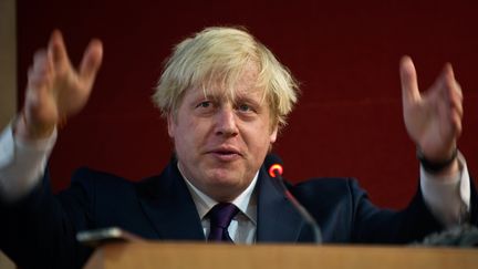 Boris Johnson, lors de sa&nbsp;visite &agrave; New Delhi (Inde),&nbsp;mardi 27 novembre 2012. (MANAN VATSYAYANA / AFP)