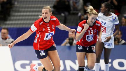 Les Norvégiennes victorieuses face à la France, lors de la demi-finale de l'Euro de handball à Göteborg, en Suède, le 15 décembre 2016.&nbsp; (TT NEWS AGENCY / REUTERS)