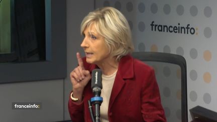 Evelyne Dheliat,&nbsp;cheffe du service météo de TF1, le 18 octobre 2019 à Paris. (FRANCEINFO / RADIO FRANCE)