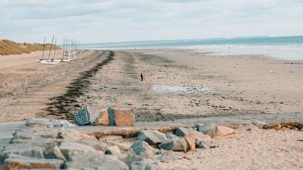 Plage d'Agon-Coutainville (Manche), le 12 août 2019 (MAXPPP)