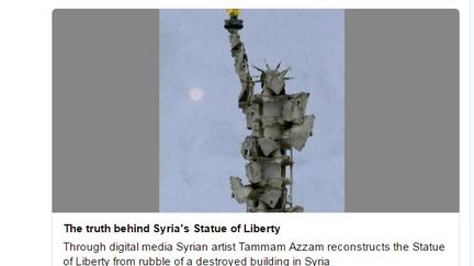 Capture d'écran du tweet de l'artiste syrien Tammam Azzam, qui reprend l'article d'Al Arabiya publié le 23 octobre 2016. (Tammam Azzam / Twitter)