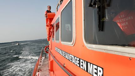 Les sauveteurs en mer de Port-en-Bessin (Normandie) doivent remplacer leur vedette par un bateau plus grand et plus puissant&nbsp;(photo d'illustration). (COTTEREAU FABIEN / MAXPPP)