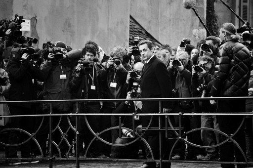 Nicolas Sarkozy à Annecy, le 16 février 2012, pour son premier jour de campagne. (Afp)