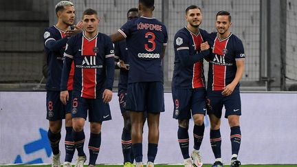 Le but du 2-0 inscrit par Mauro Icardi a mis le PSG à l'abri dès la première période. (NICOLAS TUCAT / AFP)