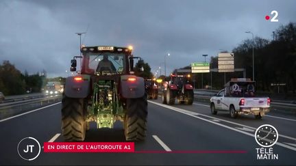 Agriculteurs sur l'autourte A1 (France 2)