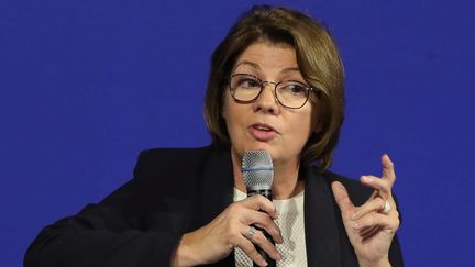 Agnès Lebrun, lors d'un congrès des maires de l'Isère, le 13 octobre 2018. (MICHEL THOMAS / MAXPPP)