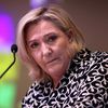 La candidate du Rassemblement national, Marine Le Pen, lors d'une&nbsp;prise de parole à&nbsp;Paris, le 10 mars 2022. (THOMAS COEX / AFP)