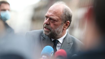 Le ministre de la Justice Eric Dupond-Moretti à Rouen, le 7 mai 2021. (MAXIME LE PIHIF / SIPA)