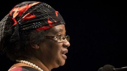 Joyce Banda, la présidente du Malawi, prend la parole lors de la conférence des Journées européennes du développement à Bruxelles, le 17 octobre 2012. (JOCK FISTICK / BABYLONIA / BELGA MAG / BELGA/AFP)