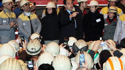 ARCELORMITTAL (2008) Nicolas Sarkozy avait promis qu'il emp&ecirc;cherait la fermeture de l'aci&eacute;rie de Gandrange appartenant au groupe ArcelorMittal mais le site cessera d&eacute;finitivement de fonctionner un an plus tard. (FREDERICK FLORIN / AFP)