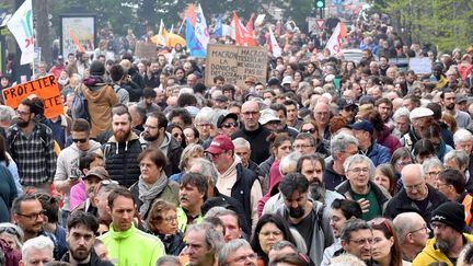 La manifestation du 1er mai 2023 à Rennes a réuni environ 15 000 personnes selon les syndicat et 7 850 selon la préfecture. Photo d'illustration. (JOEL LE GALL / OUEST FRANCE / MAXPPP)