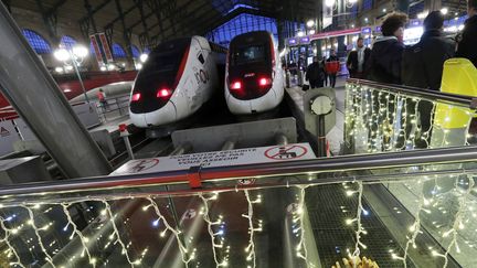 Des TGV stationnés en gare du Nord à Paris, samedi 14 décembre 2019. (ERIC GAILLARD / REUTERS)