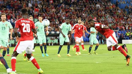 L'attaquant suisse Breel Embolo auteur du premier but face au Portugal  (JEAN-CHRISTOPHE BOTT / KEYSTONE)