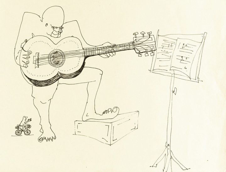 Dessin d'un guitariste, non daté, aux enchères de New York
 (Sotheby&#039;s Auction House / Epa / MaxPPP)