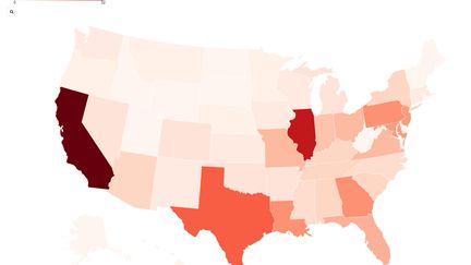 La carte des fusillades aux Etats-Unis depuis le début de l'année 2019. (FRANCEINFO)