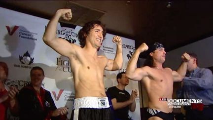 Justin Trudeau sur le ring en 2012. (FRANCE 2 / FRANCETV INFO)