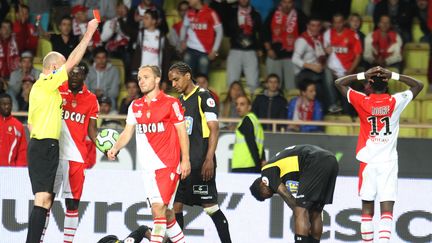 C'est &agrave; cause des incidents qui ont &eacute;maill&eacute; le match contre Le Mans le 17 mai 2013 que l'AS Monaco est sanctionn&eacute;e. (JEAN-CHRISTOPHE MAGNENET / AFP)