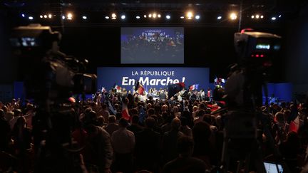 Un meeting de La Republique en marche à&nbsp;Aubervilliers, le 23 mai 2017. (GEOFFROY VAN DER HASSELT / AFP)