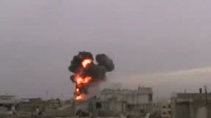 Bombardement du quartier de Baba Amr, à Homs, le 13/02/2012 (AFP/YOU TUBE)