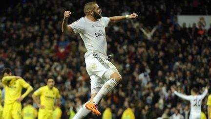 La joie de Karim Benzema (PEDRO ARMESTRE / AFP)