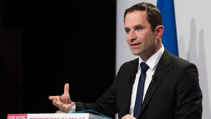 Le&nbsp;candidat socialiste à l'élection présidentielle, Benoît Hamon, le 16 mars 2017 à Paris. (IRINA KALASHNIKOVA / SPUTNIK / AFP)