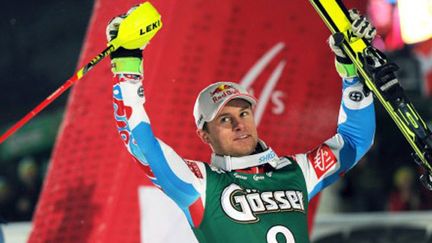 Alexis Pinturault, heureux et victorieux à Kitzbuehel