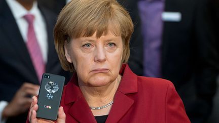 La chanceli&egrave;re allemande Angela Merkel, le 5 mars 2014 &agrave; Hanovre (Allemgne).&nbsp; (JULIAN STRATENSCHULTE / AP / SIPA )