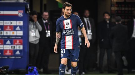 Lionel Messi lors du match de Ligue 1 entre le PSG et Lyon, au Groupama Stadium, le 18 septembre 2022. (MATTHIEU MIRVILLE / AFP)