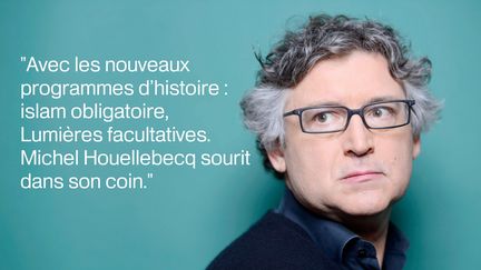 Le philosophe Michel Onfray r&eacute;dige un tweet assassin, le 4 mai 2015, dans lequel il s'emporte contre les nouveaux programmes d'histoire. (BALTEL / SIPA)