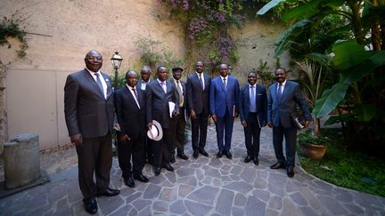 Des protagonistes du conflit centrafricain dans les jardins de Sant'Egidio à Rome (Italie), le 19 juin 2017. (FILIPPO MONTEFORTE / AFP)