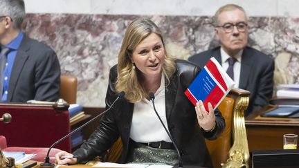 La présidente de l'Assemblée nationale Yaël Braun-Pivet, le 6 février 2023. (VINCENT ISORE / MAXPPP)