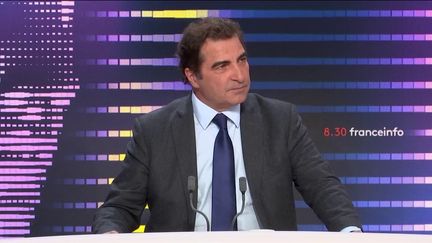 Christian Jacob,&nbsp;président des Républicains était l'invité du "8h30 franceinfo", vendredi 4 février 2022. (FRANCEINFO / RADIOFRANCE)