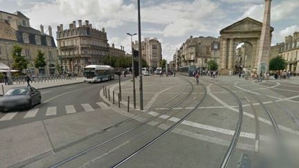 Les rails du tramway, place de la Victoire, &agrave; Bordeaux (Gironde). (GOOGLE MAPS / FRANCE 3 AQUITAINE)