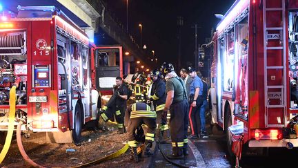 Au moins 21 personnes sont mortes et une vingtaine d'autres ont été blessées le 3 octobre 2023 à Venise lors d'un accident de la route. (MARCO SABADIN / AFP)