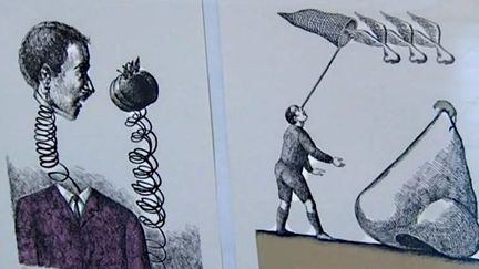 Dessin de Roland Topor dans le cadre de l&#039;exposition &quot;Une vie à la gomme&quot; à Rennes
 (France 3 / Culturebox)