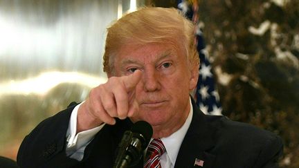 Le président des Etats-Unis Donald Trump lors d'une conférence de presse à la Trump Tower de New York, le 15 août 2017. (JIM WATSON / AFP)