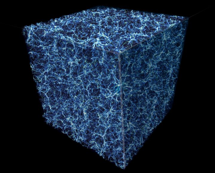 Simulation de la toile cosmique, réalisée en 2008 à partir des données du télescope spatial Hubble. (NASA, ESA, AND E. HALLMAN (UNIVERSITY OF COLORADO, BOULDER))