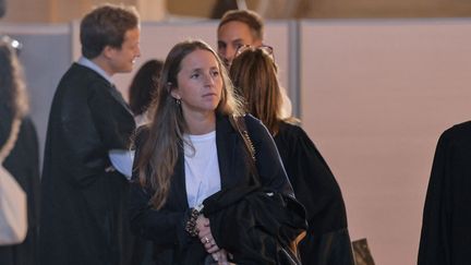 Me Marie Violleau, l'avocate de Redoine Faïd, le 5 septembre 2023 au Palais de Justice de Paris. (MIGUEL MEDINA / AFP)