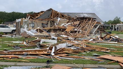 La ville de Monroe en Louisiane après le passage d'une tornade, le 13 avril 2020. (HANDOUT / THE CITY OF MONROE)