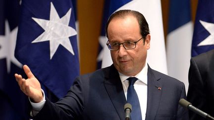 &nbsp; (François Hollande a donné cette nuit une conférence de presse en Australie © MAXPPP)