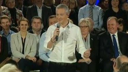 Bruno Le Maire, député du parti Les Républicains a réuni plusieurs centaines de militants à Vesoul (Haute-Saône)&nbsp;le 23 février 2016 (FRANCETV INFO)