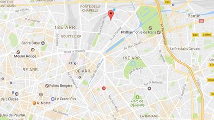 Capture écran Google Maps du quartier Curial, dans le 19e arrondissement de Paris, lundi 27 mars 2017. (GOOGLE MAPS)